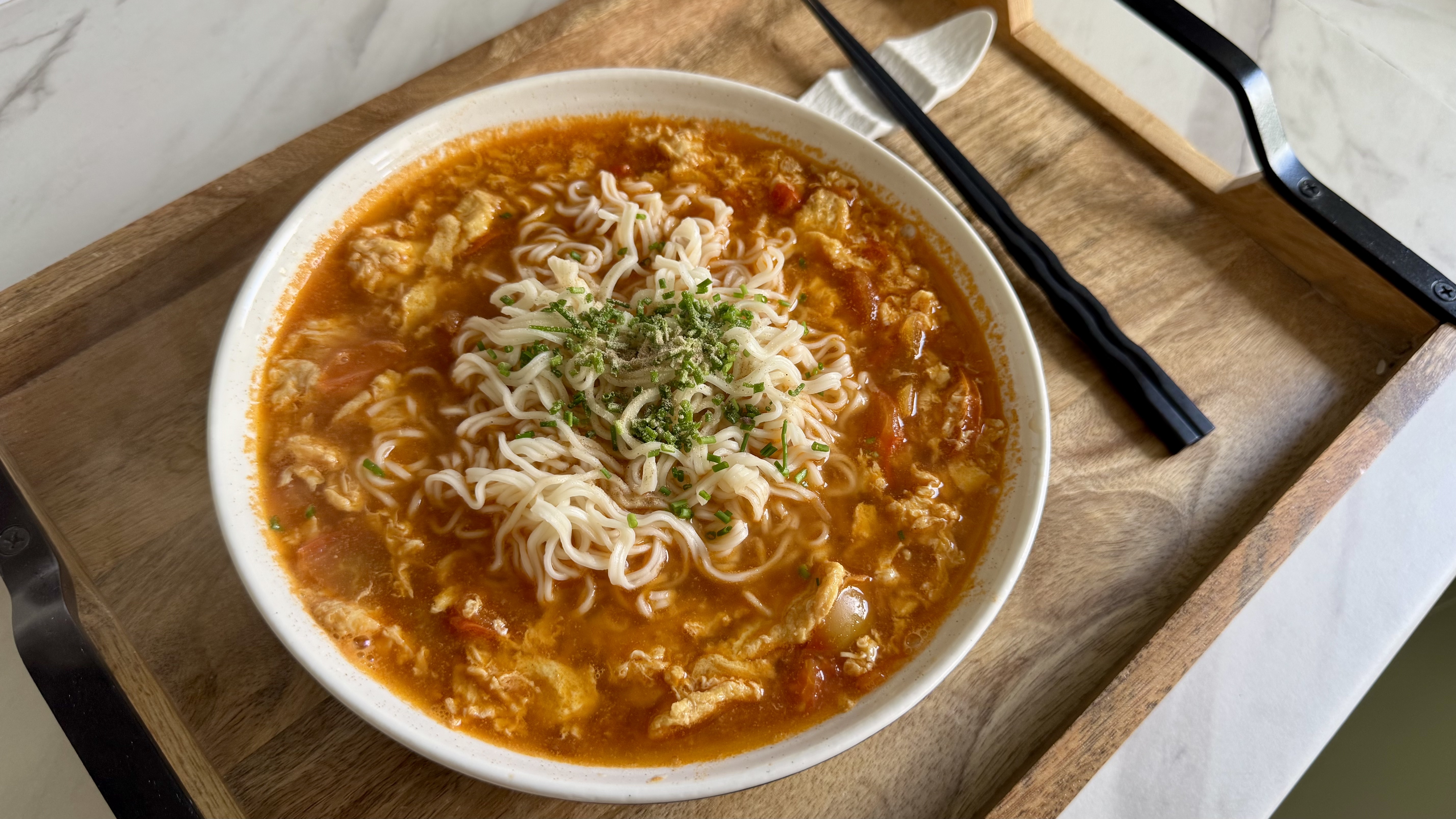 Tomato Egg Noodle Soup